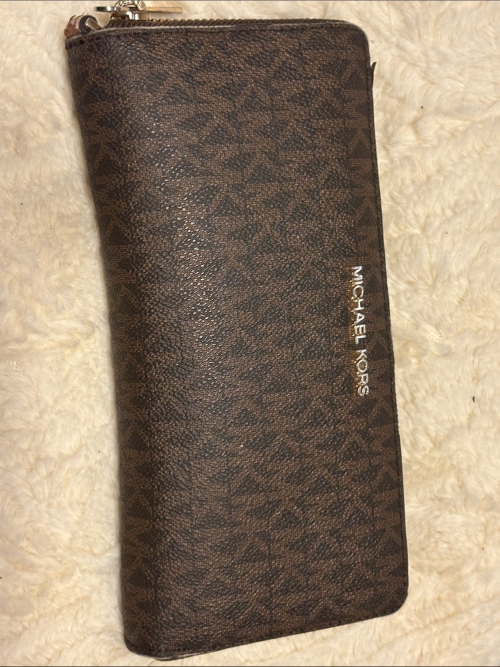 Michael Kors Brown Signature Money Clip Wallet